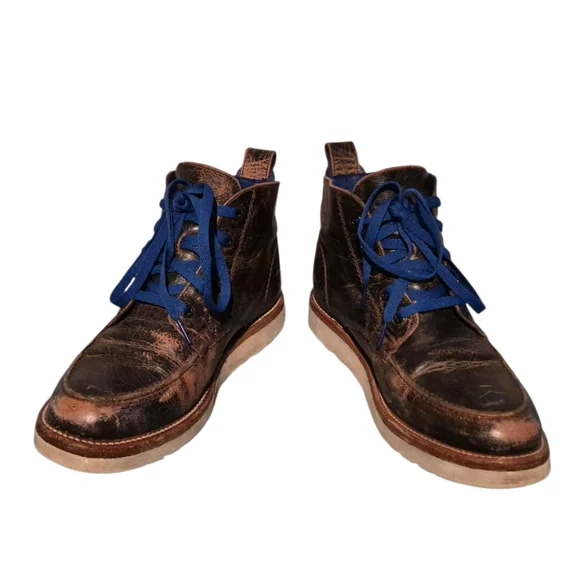 Bed Stu Cobbler Series All Leather Lace-Up Combat Boots  display picture 3